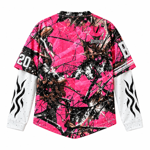 Wholesale Custom Unisex Layered Graffiti Streetwear Jersey Oversized Long Sleeve Graphic <b>Shirt</b> OEM Private Label - Product Image 4