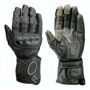 Guantes de Motocicleta de Cuero con Dedos Completos, Diseño Acolchado Transpirable, Cierre de Gancho y Bucle, para Ciclismo, Uso en Verano para Hombres - Product Image 1