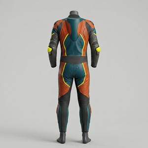 Combinaison de course moto professionnelle en cuir de vachette, homologuée CE, respirante, personnalisable, manches longues - Product Image 4