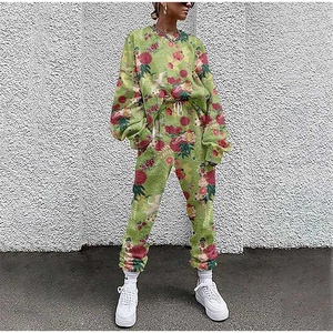 New Stylish <b>Tie</b> <b>Dye</b> Women's Tracksuit Drawstring Long Sleeve 2 Piece <b>Set</b> High Waist Running Suit 2021 Casual <b>Sets</b> Sweat Suit - Product Image 4