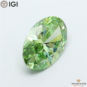 Diamante Cultivado en Laboratorio CVD de Primera Calidad, Color Verde Intenso, Claridad VS2, 1.50 Quilates, Corte Ovalado con Certificado IGI para Anillo de Obra Maestra - Product Image 5