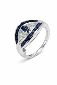 <b>Emerald</b> and Diamond Children's Luxury <b>Ring</b> in 925 Sterling <b>Silver</b> Rhodium Plated Unisex - Product Image 5