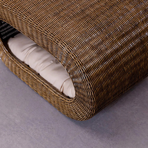 Modern Oval Rattan Pet <b>Cave</b> <b>Bed</b> Enclosed Wicker Pet House Cozy Hideaway Pet Nest with Cushion Breathable Handmade Cat <b>Bed</b> - Product Image 6