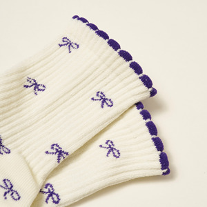 <b>Custom</b> Logo Non Slip Pilates <b>Socks</b> Ruffled <b>Grip</b> Yoga <b>Socks</b> Breathable Cotton Blend Crew <b>Socks</b> for Barre Fitness - Product Image 2