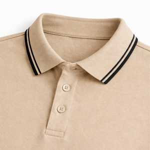 Men's Short Sleeve Polo Shirt With Contrast Trim Regular Fit Casual Pique Cotton T-Shirt - Product Image 6
