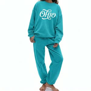 High Quality Women's Winter Sweat Suit <b>Set</b> Slim Fit Design With Custom Logo New Trendy Solid Pattern - Product Image 2