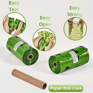 Bolsas de fuelle lateral para caca de perro de almidón de maíz desechables biodegradables del fabricante de Vietnam OEM/logotipo personalizado plástico de desecho de perro impreso - Product Image 1