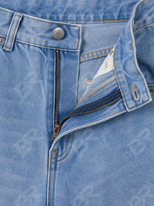 Jean large bleu clair délavé style vintage, coupe décontractée, streetwear pour femme - Product Image 5