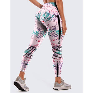 Leggings de yoga sans couture en Spandex/Polyester pour femmes, durables, avec dentelle décorative, taille haute élastique et respirants - Product Image 4