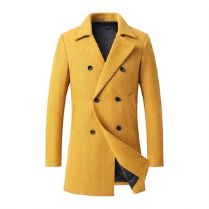 Manteau long en laine pour homme, double boutonnage, au-dessus du genou, épais, pour l'automne et l'hiver - Product Image 1