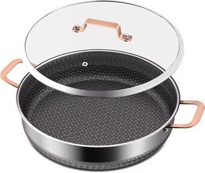 Cacerola de Aluminio de Alta Pureza con Revestimiento Antiadherente de Panal de Abeja y Tapa de Vidrio - Product Image 1