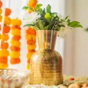 Vase à fleurs de luxe en acier inoxydable fait main, moderne et haut de gamme, pour la décoration de table de mariage - Product Image 2