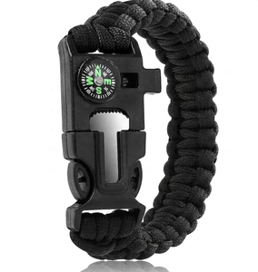 Pulsera de Supervivencia de Paracord para Exteriores - Equipo Táctico de Emergencia 550 con Microbrújula, Varilla de Encendido y Raspador para Camping - Product Image 1