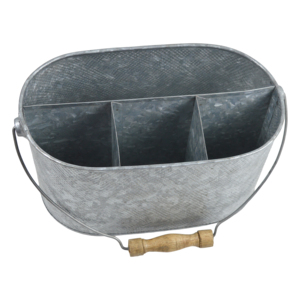 Separate Rounded Pots and <b>Basket</b> Eco-Friendly Modern Galvanized Finish <b>for</b> Home Outdoor & Restaurant Decor - Product Image 6