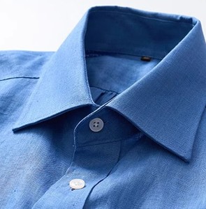 Men's Short Sleeve Cotton Poplin Casual Shirt Solid Color Turn-<b>down</b> Collar Breathable Summer Wear - Product Image 4