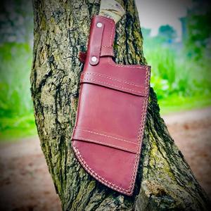 มีดทำมือจากเหล็กดามัสกัส ด้ามเขาสัตว์เซอร์เบีย จับถนัดมือ พร้อมปลอกหนังฟรี มีดครัว - Product Image 6