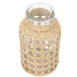 Jarrón de Calabaza de Ratán Hecho a Mano, Maceta Tejida Natural, Jarrón Boho para Mesa de Escritorio, Decoración para Hogar, Hotel, Boda - Product Image 4