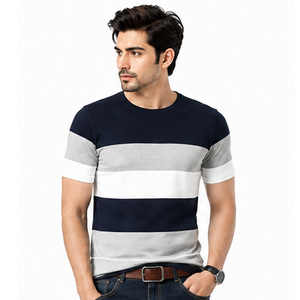 เสื้อยืดคอตตอนถักแบบสั่งทำพิเศษสำหรับผู้ชาย OEM ODM ผ้าฝ้าย 100% นุ่ม สบาย ระบายอากาศดี คอกลม แขนสั้น ใส่ได้ทุกวัน สไตล์ลำลอง ผลิตจากโรงงาน - Product Image 1