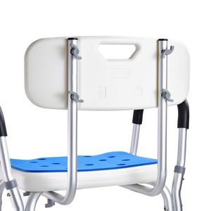400 Lbs Capacity Foldable <b>Shower</b> <b>Chair</b> with Back Adjustable Height <b>Shower</b> Stool for <b>Shower</b> Bathtub Use - Product Image 6
