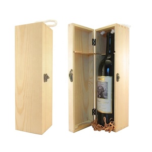 Caja de vino de madera hecha a mano al mejor precio, laminación brillante y grabado en relieve, caja de regalo de botella personalizada - Product Image 1