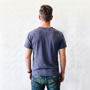 Camiseta de Hombre de Alta Calidad con Efecto Desgastado, Corte Holgado, Estilo Casual, con Servicio OEM, Soluciones de Fabricación con Marca Personalizada - Product Image 6