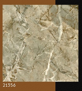Carreaux de sol en céramique effet marbre brillant 400x400mm, design pierre brune, imprimés numériquement (21356) Série brillante 400x400mm - Product Image 2