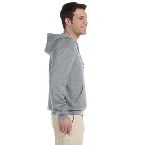 Sudadera con Capucha Gris para Hombre, Cierre de Cremallera, Felpa de Algodón, Estilo Casual, Corte Regular, Color Sólido, para Otoño - Product Image 2