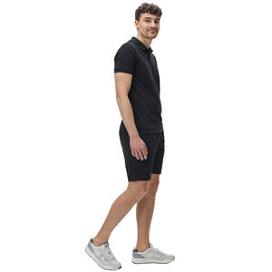Ensemble polo et short décontracté pour homme en fibre de bambou respirante, couleur unie, tenue de plage estivale - Product Image 2