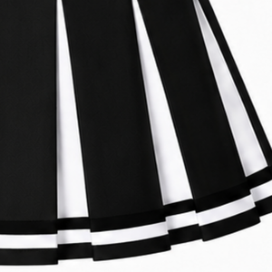 Jupe plissée noire avec rayures blanches pour équipe scolaire, costume de danse, tenue de performance athlétique, uniforme - Product Image 5