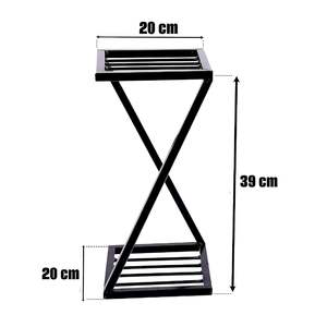 Elegante Juego de Soportes para Macetas en Forma de Z, Soporte Decorativo de Metal para Macetas, Soporte Duradero para Plantas para Balcón o Sala de Estar a Bajo Precio - Product Image 4
