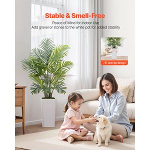 Palme Areca Artificiali da 120 cm (2 Pezzi) Anti-UV, Piante Tropicali Finte Bianche con Vaso Alto e Grande, Pianta da Terra in Seta Sintetica - Product Image 3