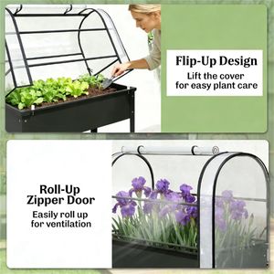 Fioriera rialzata nera per giardino, vasi e fioriere, cassetta per la semina - Product Image 2