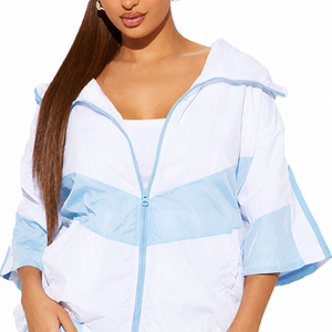 Ensemble de survêtement léger avec logo personnalisé, veste coupe-vent à fermeture éclair intégrale et short, style athlétique, survêtement ODM - Product Image 6