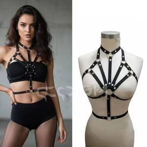 Harnais de poitrine géométrique noir élastique à plusieurs sangles |   Achetez maintenant - Product Image 4