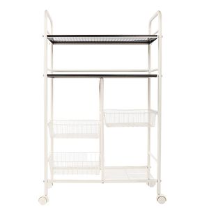 Cannes Carrello Portaoggetti Premium a Doppia Fila con Cesto a Rete, Multifunzionale per Armadietti da Cucina, in Colore Accattivante - Product Image 1