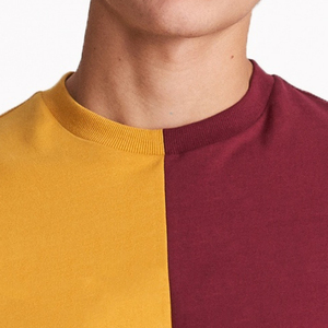 Camiseta de Hombre de Moda, Venta en Línea, Precio al por Mayor, Corte Regular, Estilo Casual, Diseño Bicolor Amarillo y Marrón - Product Image 4