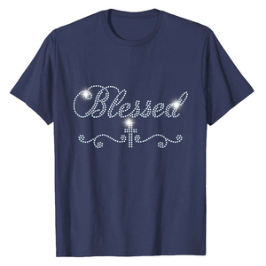 เสื้อยืดลายใหม่ประดับเพชรเทียมสำหรับผู้ชาย เสื้อยืดแฟชั่นสตรีทแวร์พิมพ์ลาย เสื้อยืดเพชรเทียมออกแบบเองสำหรับผู้ชาย - Product Image 1