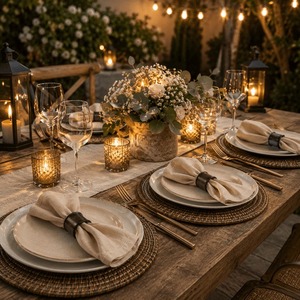 Anneaux de serviette rétro marron, 2x1 pouce, ronds, pour la décoration de table de mariage ou de dîner - Product Image 4