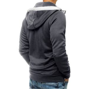 Sweat à capuche homme 100% coton de haute qualité avec fermeture éclair à manches longues poches faciales zippées motif imprimé en polaire pour la saison de printemps - Product Image 4