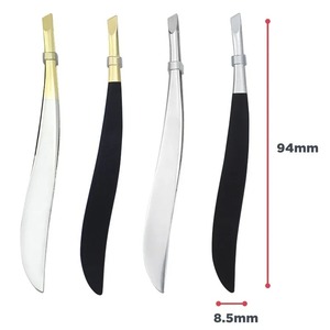 Pinzas para Cejas de Acero Inoxidable Chapadas en Oro de Lujo con Punta Curva y Puntiaguda, Antiestáticas, con Mango Cómodo, en Negro, Blanco y Plateado - Product Image 6