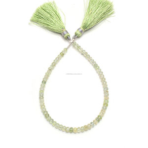 Cuentas facetadas verdes de Prehnita natural con forma de Rondelle, hebra de cuentas de piedras preciosas de 4x4 a 5x5mm y 8 pulgadas para la fabricación de joyas creativas - Product Image 1
