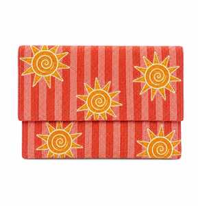 Pochette de soirée élégante et royale en lin artisanal de qualité supérieure, ornée de perles et de broderies de cristaux, avec bandoulière chaîne imperméable pour femme - Product Image 5