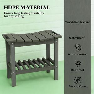 Panca contenitore grigio scuro con tavolino laterale per doccia o tavolino da caffè - Product Image 2