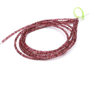 Cuentas facetadas de turmalina rosa AAA+ en forma de rondel, hilo de piedras preciosas naturales de 16 pulgadas para la fabricación de joyas - Product Image 6