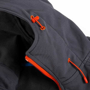Chaqueta de Forro Polar con Capucha para Hombre, Color Gris Oscuro, Cierre de Cremallera, Resistente al Viento, Estilo Casual para Invierno, Corte Regular, Material de Poliéster - Product Image 3