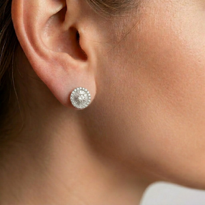 High End China Manufacturer Price Trendy 18k White Gold Natural Brilliant Cut Diamond Stud Earrings Fine Jewelry Quick Delivery - Product Image 3