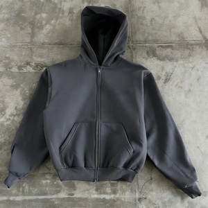 เสื้อฮู้ดซิปอัพโอเวอร์ไซส์สำหรับผู้ชาย สไตล์สตรีทแวร์ลำลอง - Product Image 2
