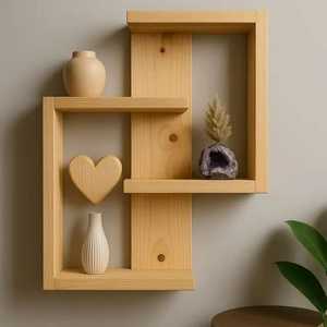 Modern Black Rectangle <b>Frame</b> Adjustable <b>Floating</b> Wall Shelf Solid Wood Display Ledge Board Wall Mounted Plant Storage Rack - Product Image 4