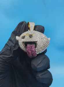 Colgante de Plata 925 con diseño de Mario Boo o Fantasma Travieso, estilo Iced Out, Joyería Hip Hop para Raperos, con Moissanita VVS - Product Image 4