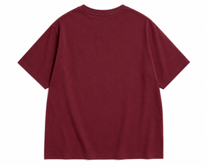 T-shirt Femme Col Rond Manches Courtes Bordeaux Vintage Coupe Courte Slim Décontracté 100% Coton Jersey Respirant Été - Product Image 2